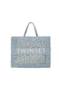 Light blue crochet 'Bohémien' shopper bag