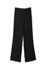 Black flared trousers in crêpe cady with pleat