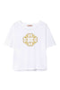 White T-shirt with chains and Oval T print