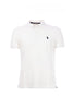 White polo shirt in cotton piqué with logo embroidered on the chest