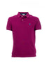 Polo violet en piqué de coton avec logo brodé sur la poitrine