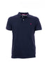 Polo blu navy in piquet di cotone con logo ricamato sul petto