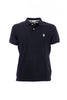 Black polo shirt in cotton piqué with logo embroidered on the chest