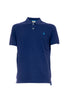 Blue polo shirt in cotton piqué with logo embroidered on the chest