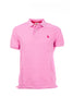 Pink cotton piqué polo shirt with logo embroidered on the chest