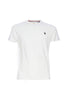 White cotton T-shirt with logo embroidered on the chest