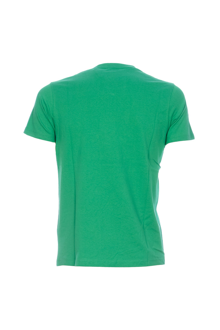 U.S. POLO ASSN. T-shirt verde in cotone con logo ricamato sul petto - Mancinelli 1954