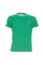 Green cotton T-shirt with logo embroidered on the chest