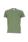Military green cotton T-shirt with logo embroidered on the chest