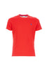 Orange cotton T-shirt with logo embroidered on the chest