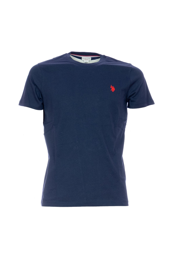 U.S. POLO ASSN. T-shirt blu navy in cotone con logo ricamato sul petto - Mancinelli 1954