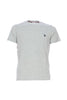 Gray cotton T-shirt with logo embroidered on the chest