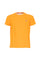 Orange cotton T-shirt with logo embroidered on the chest