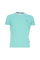 Aqua green cotton T-shirt with logo embroidered on the chest