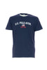 T-shirt blu navy in cotone con stampa U.S. Polo Assn.