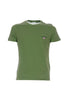 T-shirt verde militare in cotone con taschino sul petto