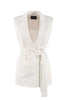 Gilet monopetto “Bumble” gesso in misto lino