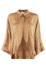 Camicia “Fato” oro in jacquard lucente