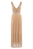 Abito “Tummy” oro in maglia con scollo a V