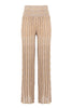 Pantalone a gamba larga “Yova” oro in maglia