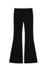 Pantaloni flare neri in crêpe fluido