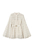 Maxi camicia beige in pizzo macramè