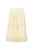 Gonna lunga vaniglia in tulle con balze plissé