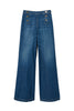 Jeans flared con bottoni décor