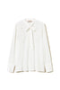 Camicia neve in georgette con ricamo