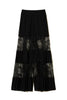 Pantaloni neri in georgette plissé con pizzo