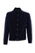 Cardigan a collo alto blu navy in lana con bottoni