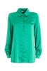 Camicia over verde in raso