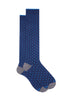 Long royal cotton socks with polka dot pattern