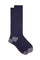 Long navy cotton socks with polka dot pattern