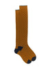 Long curry cotton socks with polka dot pattern