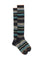 Chaussettes longues en coton gris anthracite rayures multicolores