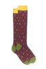 Long light cotton socks with squirrel pattern