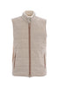 Gilet en flanelle matelassée beige avec rembourrage