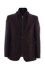 Two-button brown wool jacket with detachable bib