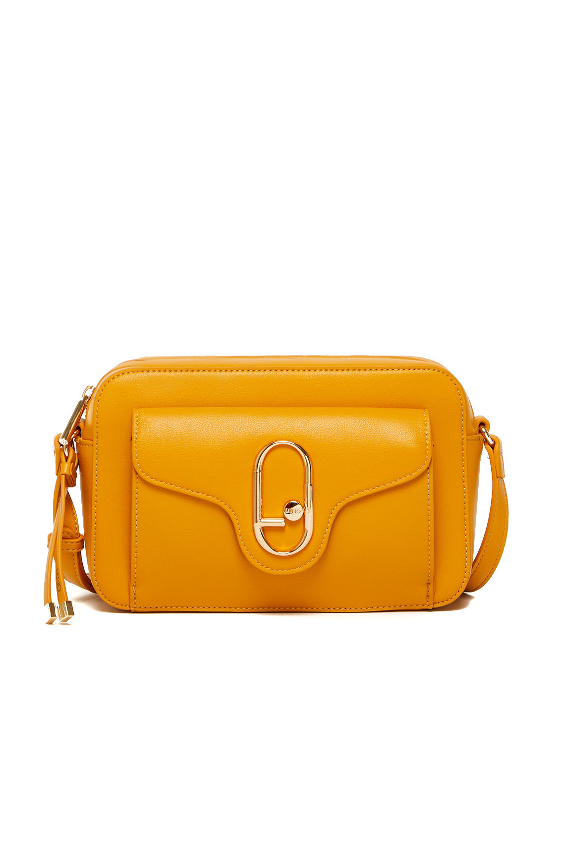 Eco sustainable yellow shoulder bag with charm