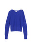 Blue sweater with buttons and all over chevron