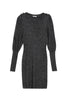 Dark gray dress in lurex® with gigot sleeves