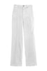 Pantalon flare blanc en coton stretch