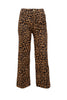 Pantaloni cropped animalier a vita alta