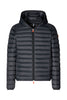 DONALD black nylon down jacket with hood