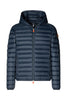 DONALD midnight blue nylon down jacket with hood