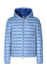 DONALD blue nylon down jacket with hood