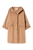 Beige parka in double wool blend