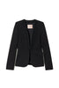 Giacca blazer nera con pizzo macramè