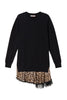 Black knit dress with animalier insert